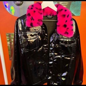 Lazy oaf black vinyl jacket